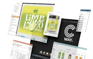 Cway works like your standard desktop with apps and drag & drop.