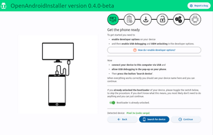 OpenAndroidInstaller screenshot 1