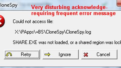Disturbing errormessage
