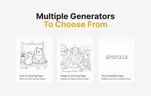 create coloring pages from text prompts, your own images, or make bubble coloring pages
