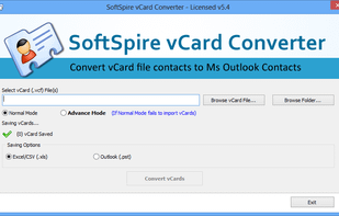SoftSpire vCard Converter screenshot 1