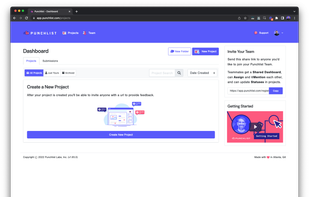 Punchlist App Dashboard.