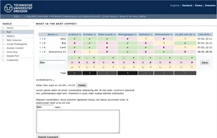 Vote interface in a normal poll (free text columns)