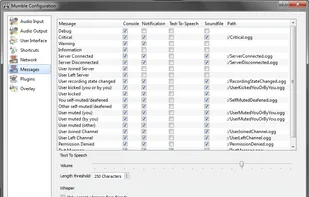 Mumble is highly configurable in the Advanced configuration mode