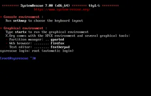 SystemRescue screenshot 1
