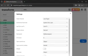 JSON to C# - Light Mode