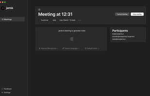 This image showcases jamie's recording window.