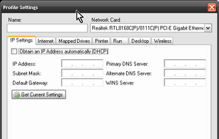 Main settings window. Notice all the other tabs with settings options.
