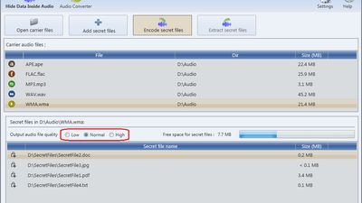 Output audio file quality
