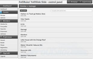 FoOlSlide control panel