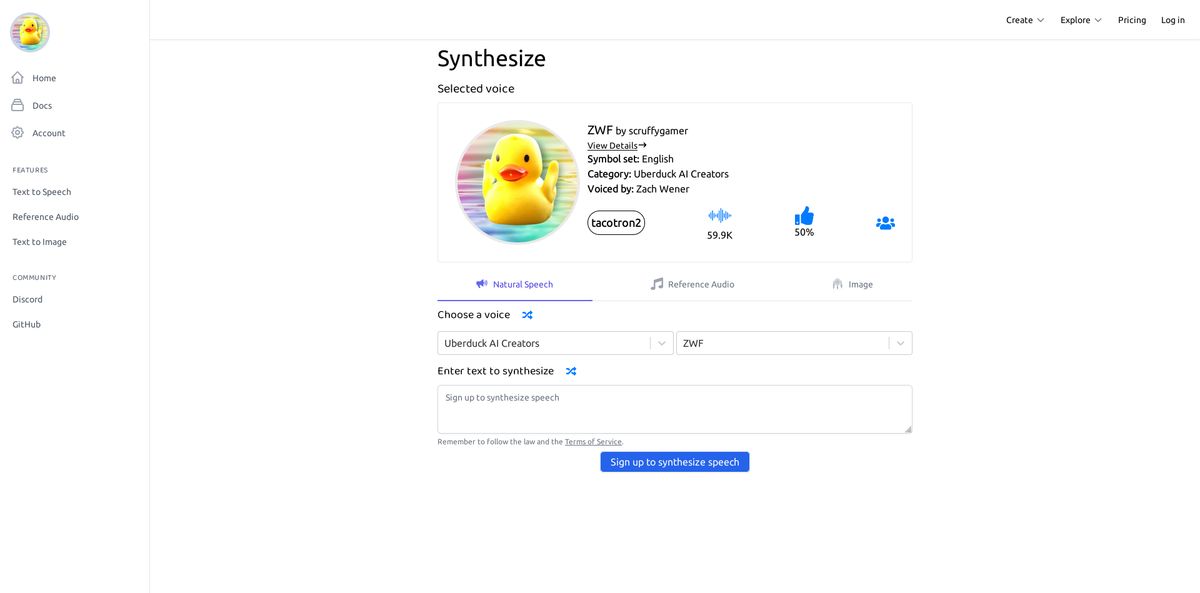 Uberduck app reviews features pricing download alternativeto