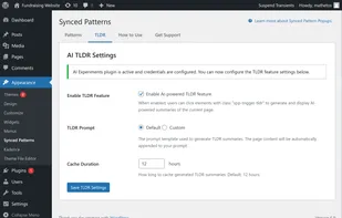 TLDR settings that optionally leverage the AI Experiments plugin