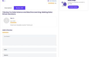 Client reviews with ratings