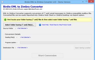 Birdie EML to Zimbra Converter screenshot 1