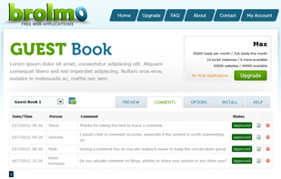 Web-based guestbook script