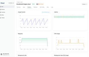 Frappe Cloud Site Analytics