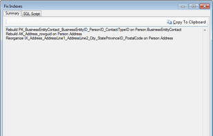 SQL Index Console screenshot 2