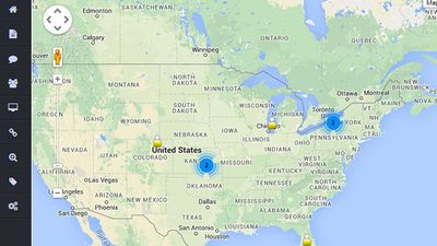 Map view of website visitors