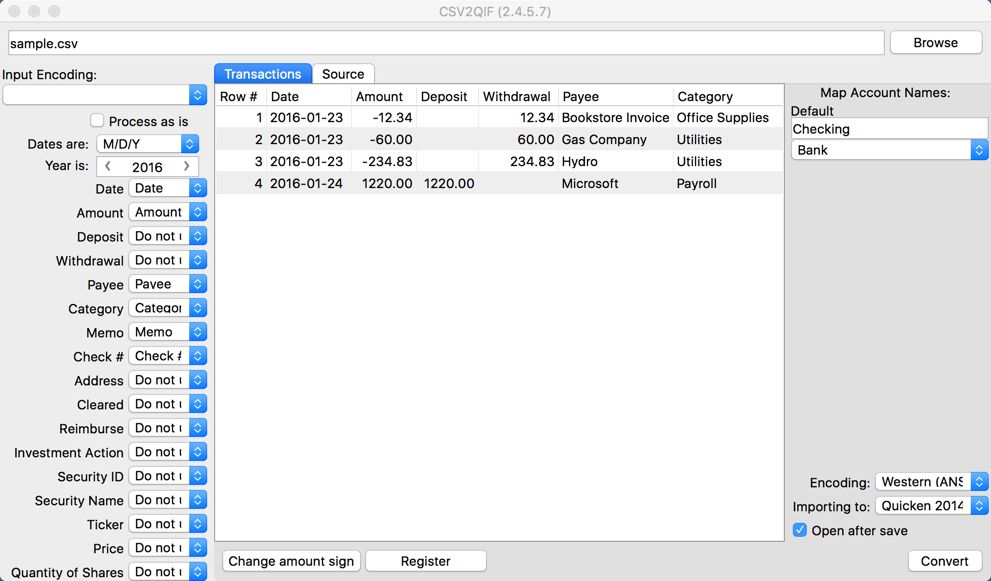 import qxf file to quicken for mac creates new account