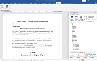 Time Xplorer In The Microsoft Word Task Pane