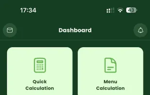 Quick access to food cost tools: instant dish calculations, full menu calculations, HACCP checklists and your recipe library, all from one mobile dashboard.