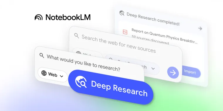 Google NotebookLM introduces Deep Research and expands file support image