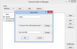 The new pack dialog.