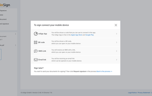 Connect to mobile device for handwritten signature