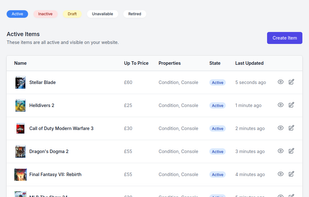 Manage your trade-in items
