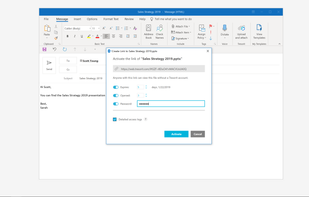 Replace attachments with encrypted links. Send files even directly from Outlook with download limit, expiry data and password protection.
