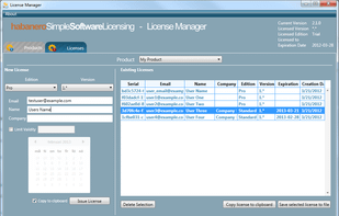Using the License Manager is easy
Download and run the installer, start the application. The user interface is simple to use, just enter your product details and license setup to get started. And don’t worry if your end-users native language isn’t English, the entire client-side solution supports Unicode and RTL.