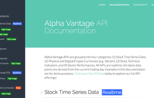 Alpha Vantage screenshot 1