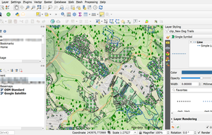 QGIS main window while editing a project