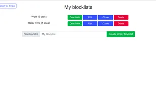 You can have many blocklists with different sites and schedules