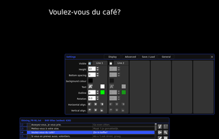 Multilingual subtitles: the Ducht text is used for reference and only the French is projected.