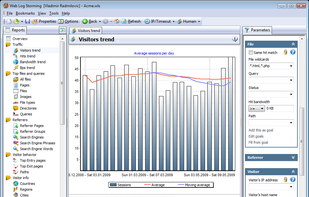 Web Log Storming main screen