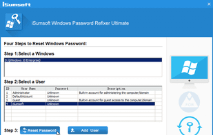 iSumsoft Windows Password Refixer screenshot 3