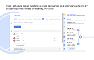 Clipse displays mutual free time for all your external and internal attendees.