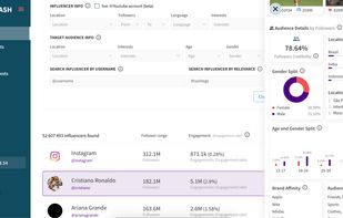Screen of the search engine, simple filters for specific targeting. 