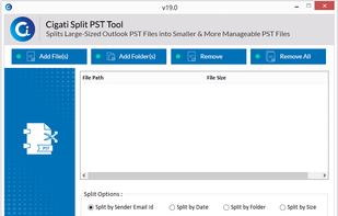 Cigati Outlook PST Splitter screenshot 1