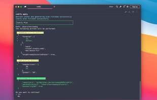 Codify plan showing the changes that Codify will make.