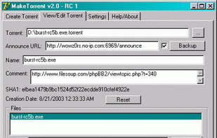 MakeTorrent screenshot 1
