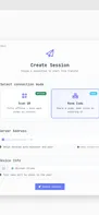 Create a session using a room code.