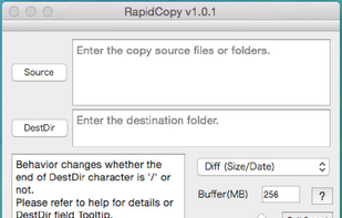 RapidCopy main window