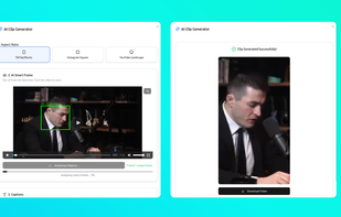convert Long Videos into Clip then into Viral Reels 9:16 format using our AI model to detect Subjects