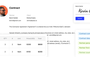 Electronic signature for your proposal and contract.