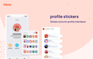 Sticker icons for profile interfaces.