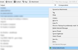 Select messages whose attachments you'd like to extract. This is the only UI part added by this add-on.