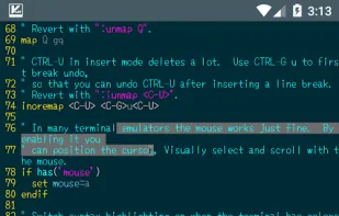 DroidVim screenshot 1