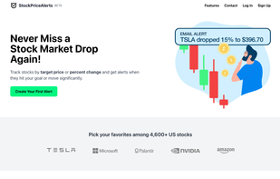 Never miss a stock market drop again! Create an alert and we will let you know when your stock reaches target price!